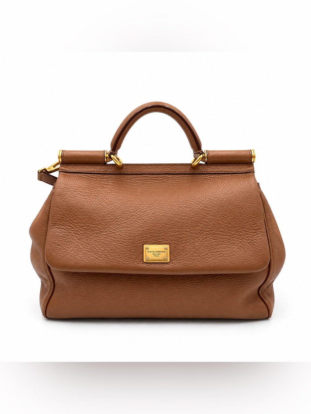 Dolce & Gabanna Caramel Large Miss Sicily Top Handle Bag